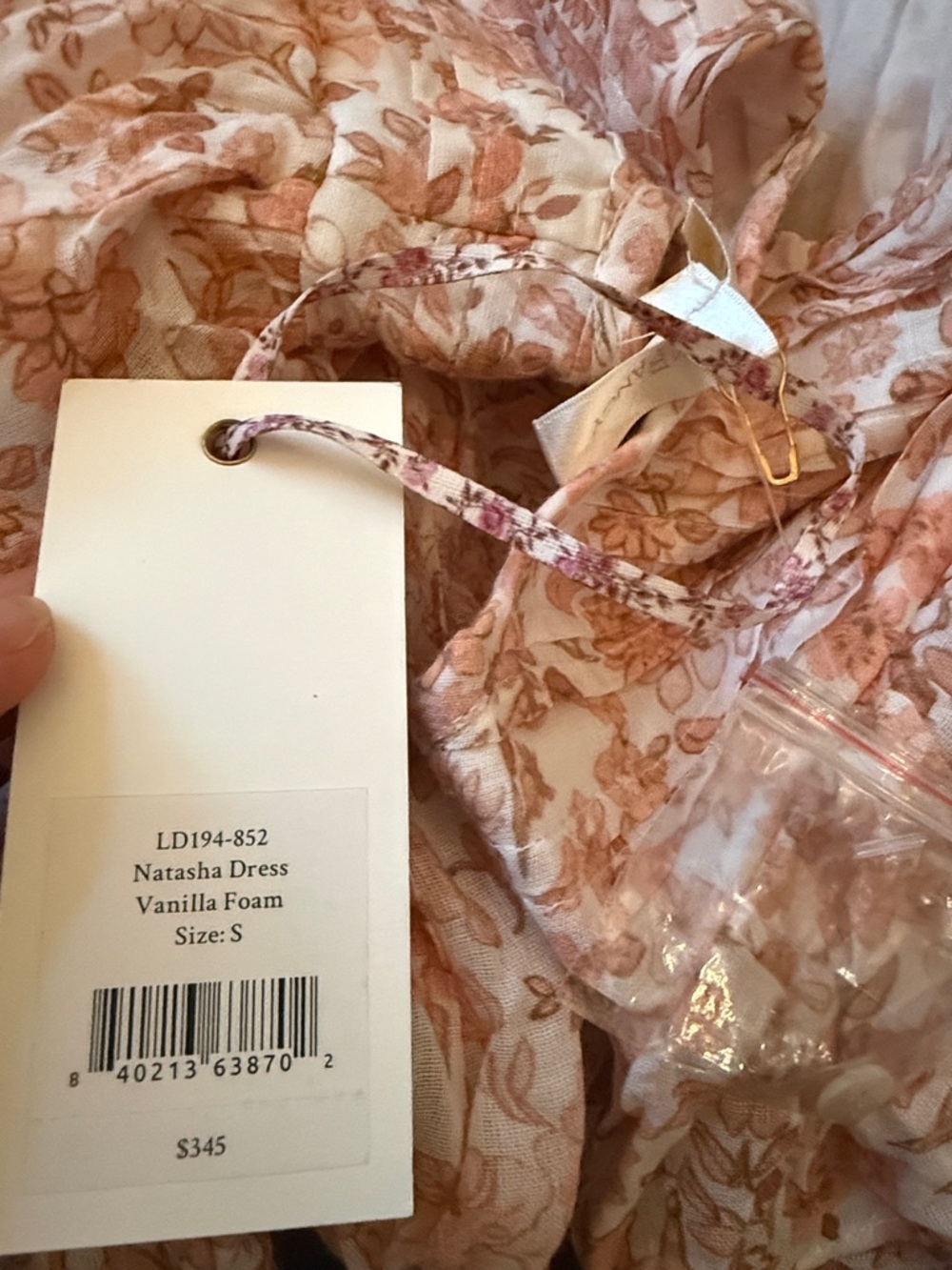 NEW LoveShackFancy Natasha High Neck Mini Dress Vanilla Foam color size Small - Picture 6 of 8